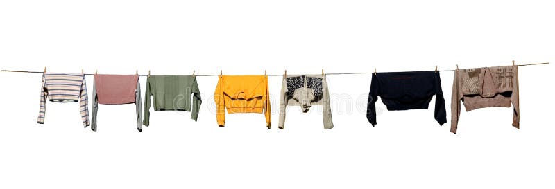 Drying clothes, isolated