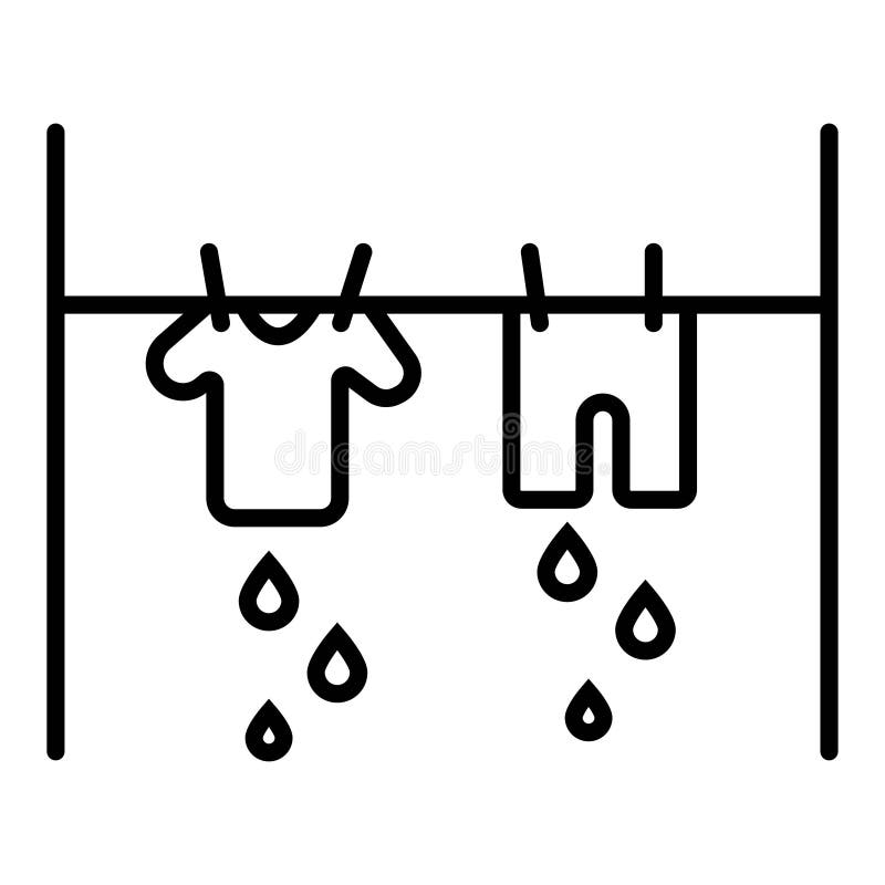 Continuous one line clothes dry on a rope Vector Image