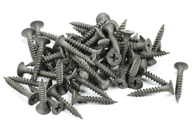 Black Screws for Drywall Such As Fixing Systems Stock Photo Image of