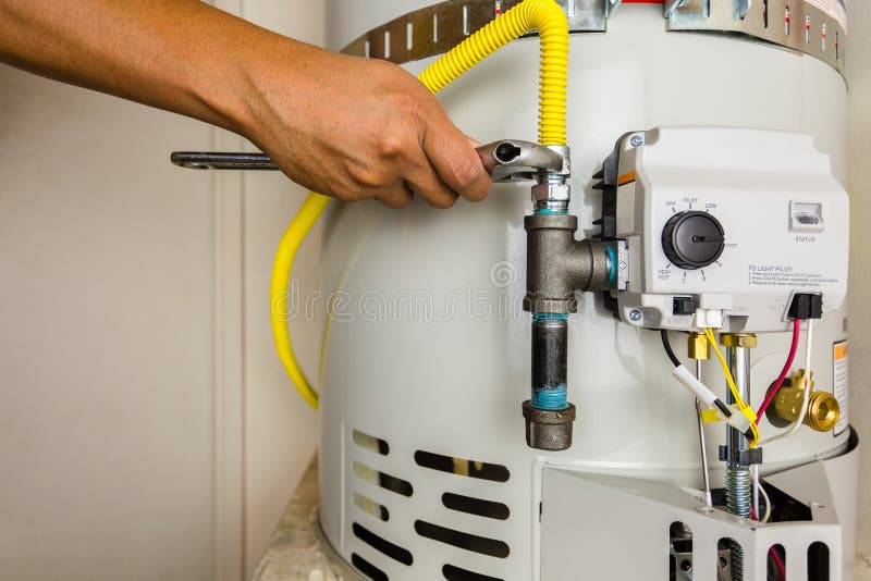 Ds 4527 d'installation de chauffe-eau photographie stock libre de droits