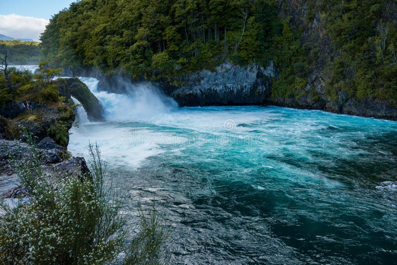 Impetuous and wild: The Petrohu� River in all its splendor royalty free stock image