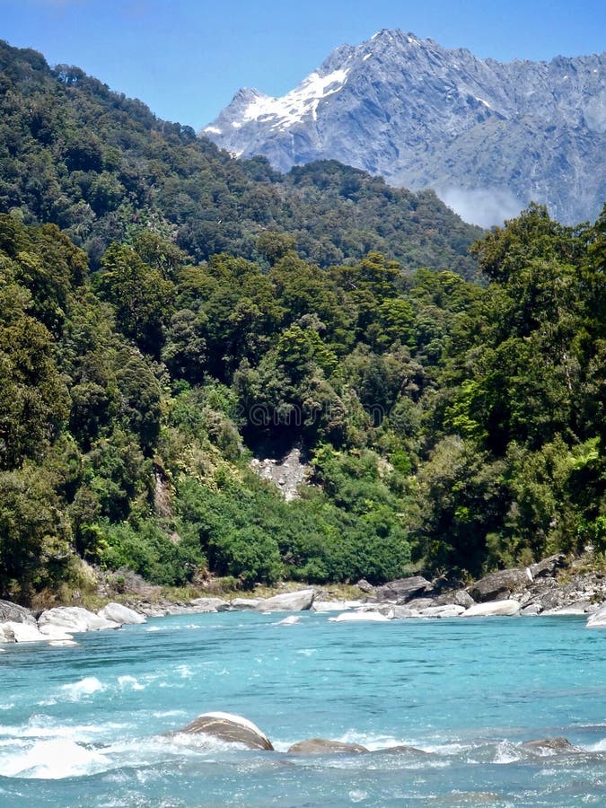 New Zealand River Scene on the West Coast.