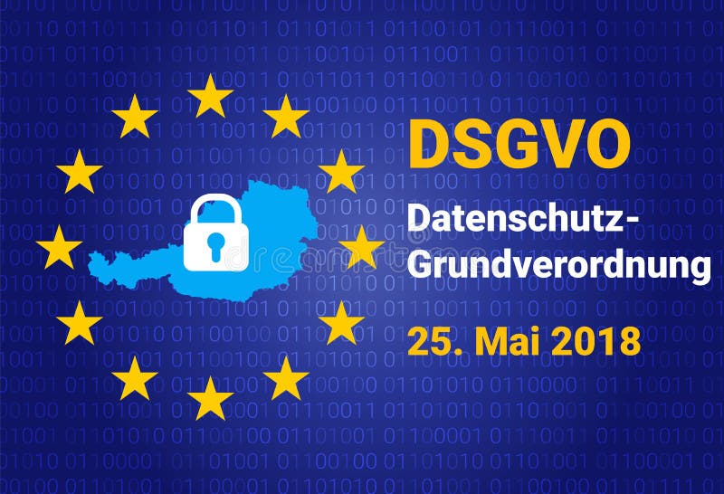 Dsgvo -德语Datenschutz-Grundverordnung GDPR -一般数据保护章程 也corel凹道例证向量 皇族释放例证 Dsgvo -德语Datenschutz-Grundverordnung GDPR -一般数据保护章程 也corel凹道例证向量 皇族释放例证
