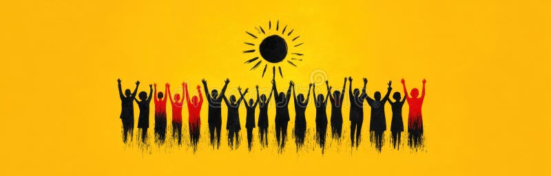 An image that celebrates Commonwealth Day in a vibrant and colorful way The image should feature a diverse group of peop stock illustration