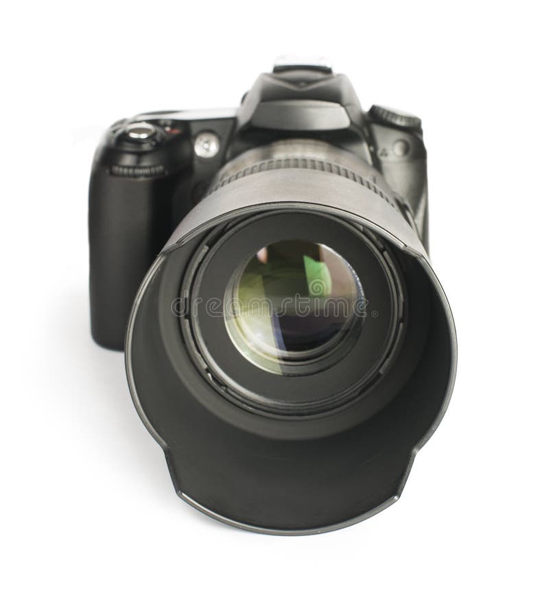 DSLR camera white stock photo. Image of black, equipment 31369126
