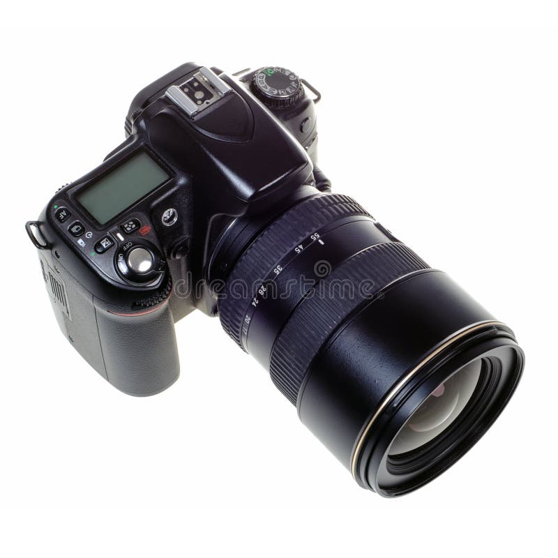 DSLR digital single lens reflex camera isolated