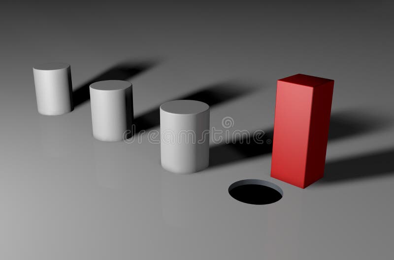 3d visual of a square unique peg. 3d visual of a square unique peg