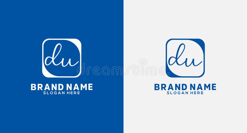 Du Letter Handwriting Signature Logo du Logo du icon Design vector illustration