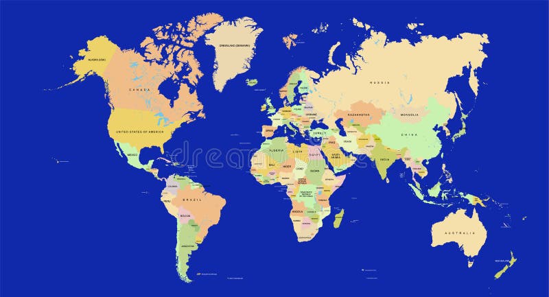 du monde de carte vecteur en détail - illustration de vecteur du monde de carte vecteur en détail - illustration de vecteur