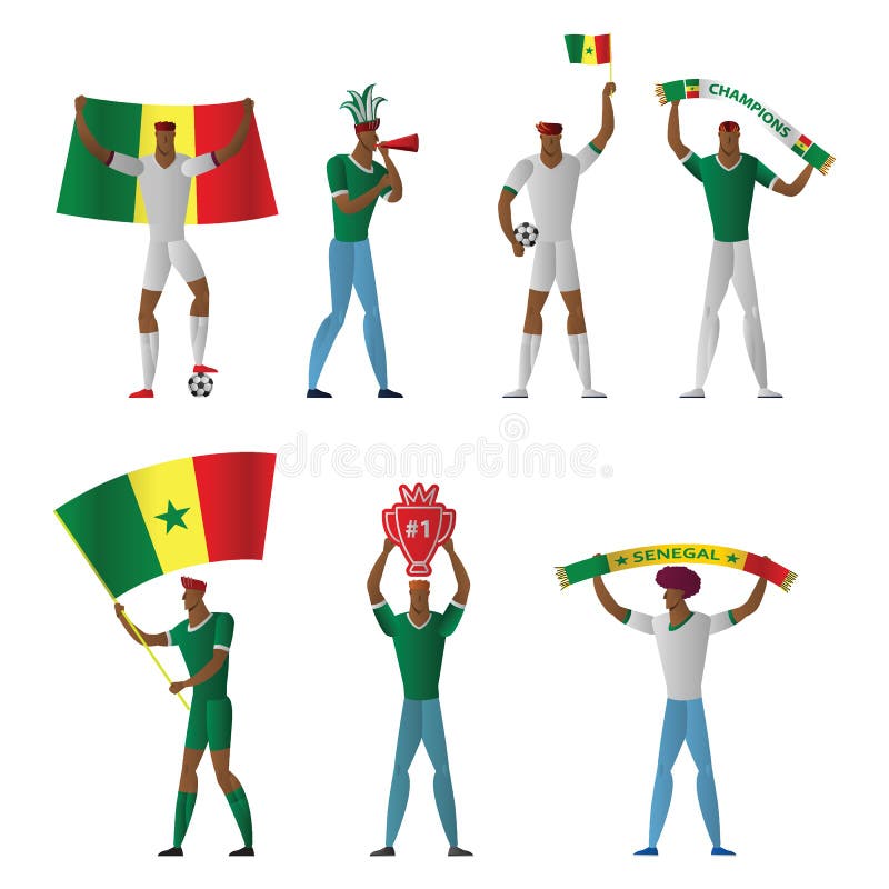 Du Sénégal passioné du football le football gai illustration de vecteur Du Sénégal passioné du football le football gai illustration de vecteur