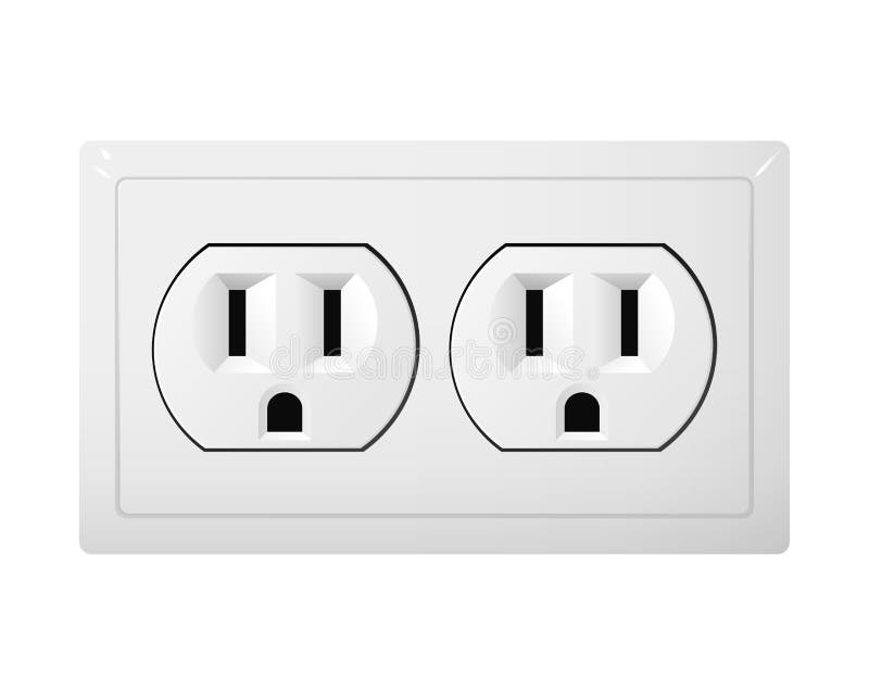 Double Socket Type B Réceptacle Du Mexique Vecteurs libres de