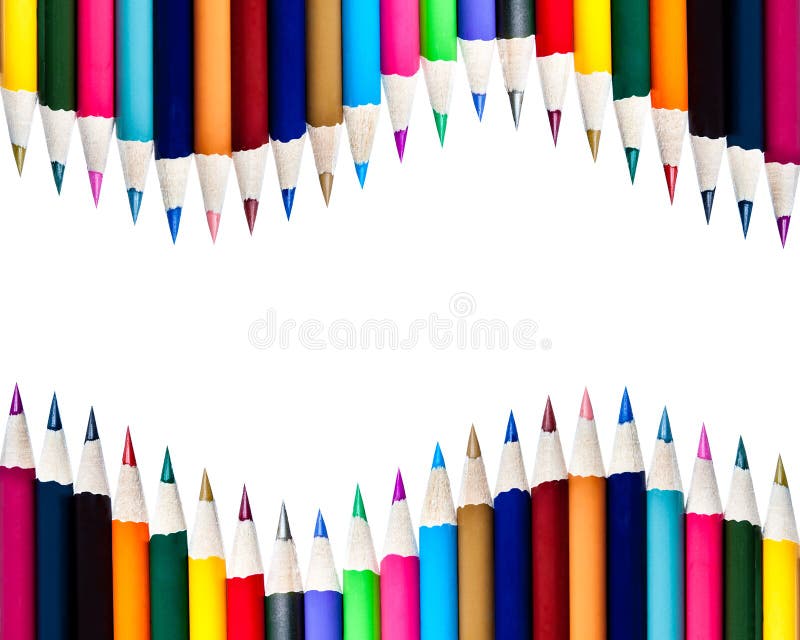 Dual Rows of Color Pencils Background
