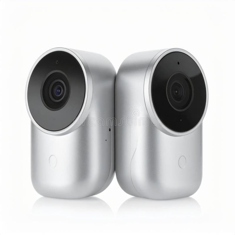 Dual Smart Security Cameras for Modern Surveillance royalty free illustration