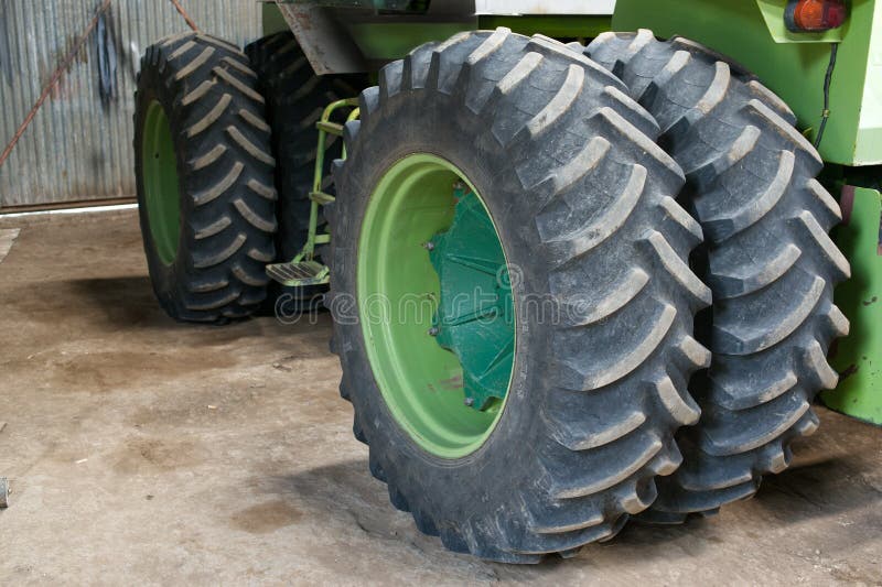 Dual Wheels of a Farm Machinery Stock Image Image of double, wheel