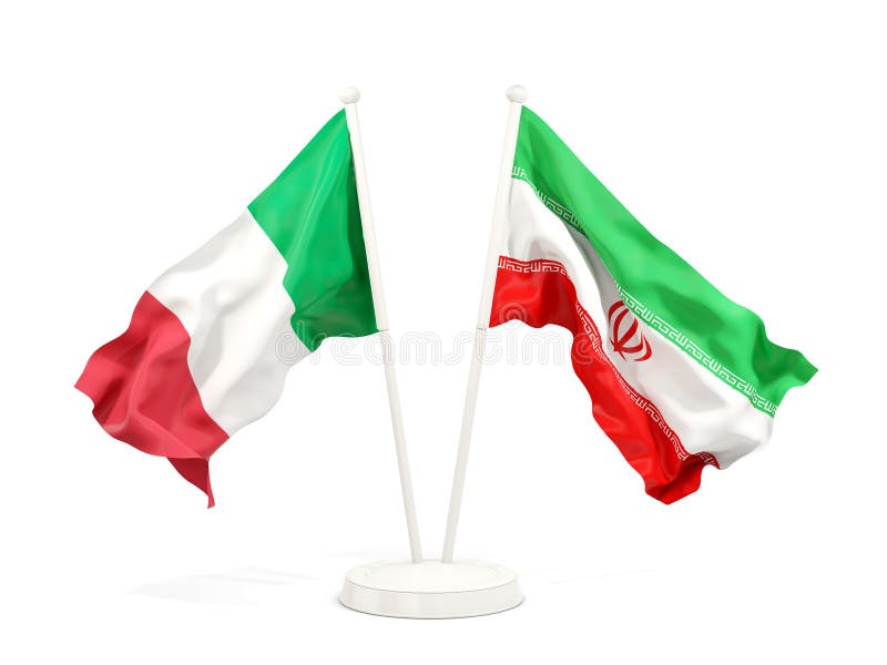 Símbolo Itália E Irã Ou Persia De Duas Bandeiras Nacionais Dos Têxteis.  Campeonato Entre Dois Países Ilustração Stock - Ilustração de campeonato,  fundo: 191776115