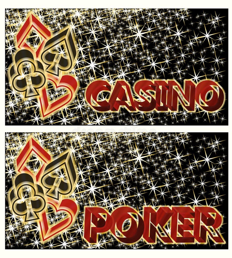 Duas bandeiras do pôquer do casino, vetor ilustração do vetor Duas bandeiras do pôquer do casino, vetor ilustração do vetor