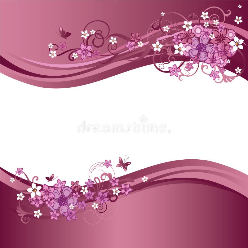 Duas beiras florais cor-de-rosa decorativas ilustração do vetor Duas beiras florais cor-de-rosa decorativas ilustração do vetor