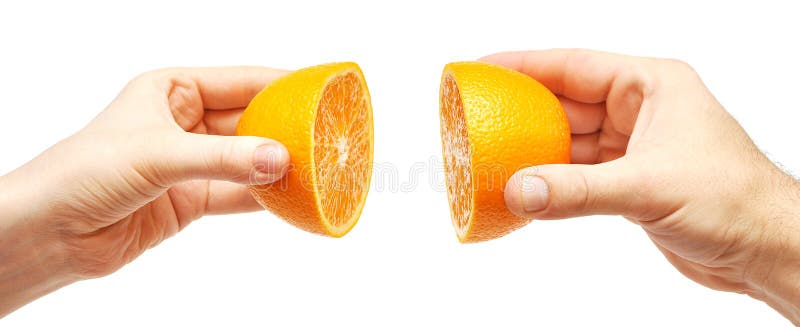 Duas mãos e laranjas