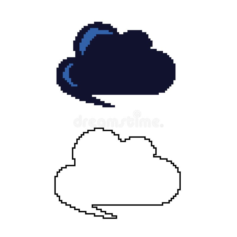 Duas variações da nuvem ao estilo da arte do pixel ilustração do vetor Duas variações da nuvem ao estilo da arte do pixel ilustração do vetor