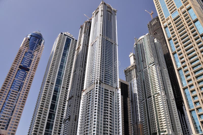 Dubai buildings on the blue sky back 4