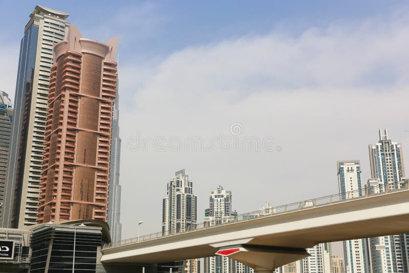 DUBAI City, Cityscape UAE - April 18 2016 : United Arab Emirates