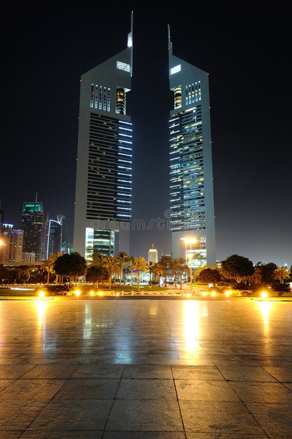Dubai. Emirates Towers at night