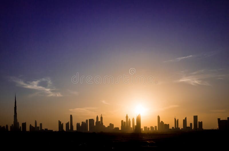 Dubai horisont royaltyfri bild Dubai horisont royaltyfri bild