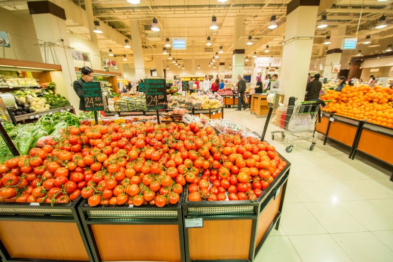 Dubai JANUARY 7, 2014 Dubai Supermarket Editorial Photography