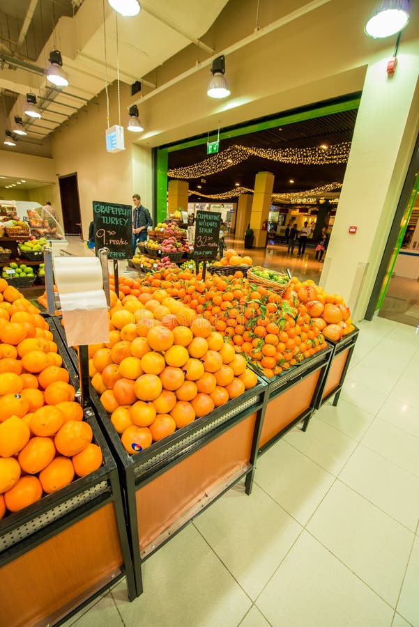 Dubai JANUARY 7, 2014 Dubai Supermarket Editorial Photography