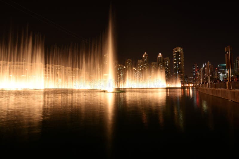 Dubai Mall Dancing Fountains Stock Image Image of fountains, graphic