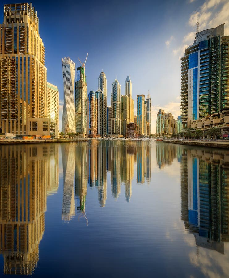 Dubai Marina bay, UAE stock image. Image of arab, arabic - 82393915
