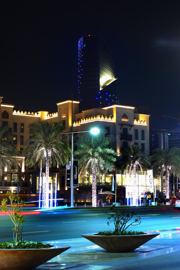 Dubai, Night view stock photo. Image of apartment, edifice 64574412