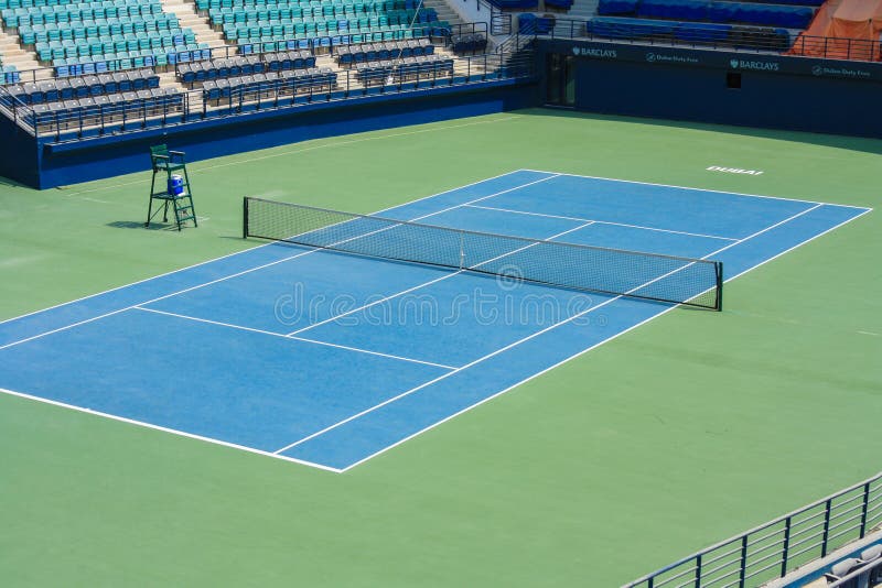 Dubai Tennis Stadium Court editorial photo. Image of middle 13153976