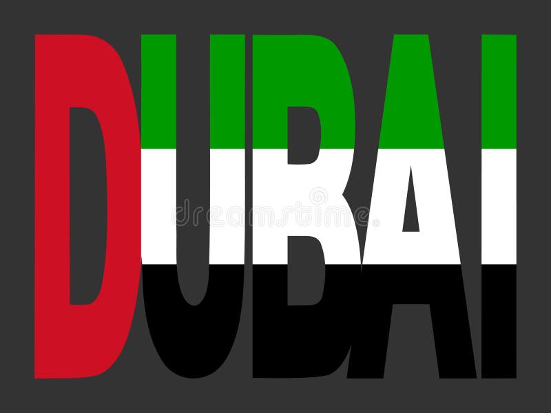 Dubai text with UAE Flag stock vector. Image of united 6469825