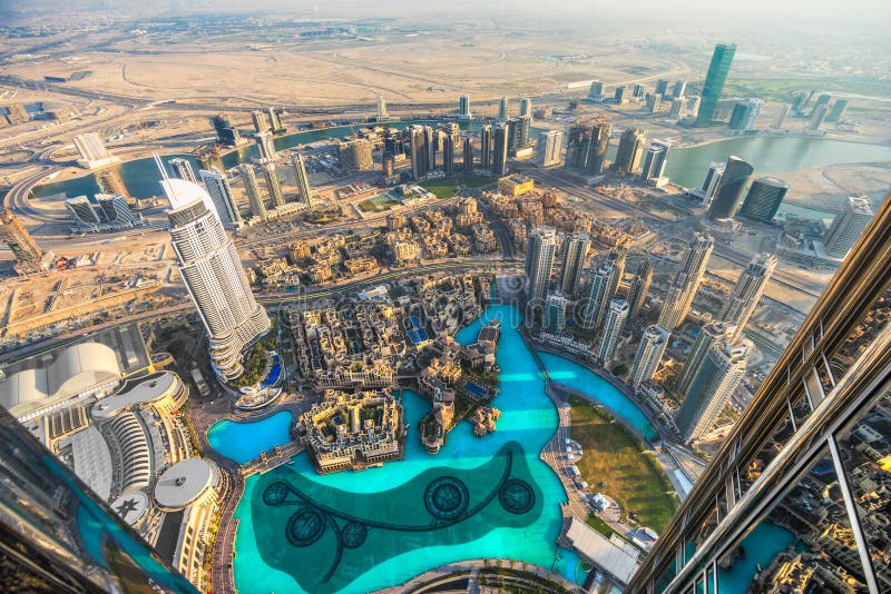 The Dubai Downtown, Burj Dubai, Manmade Lake, UAE Stock Image Image