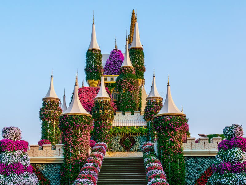 Castle of flowers in Dubai Miracle Garden