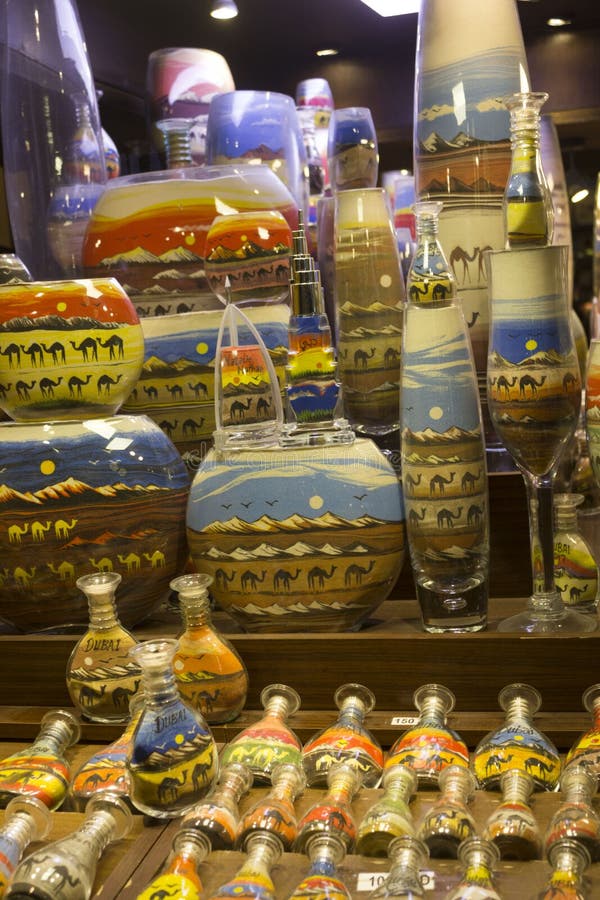 Sand Bottle Souvenir From Dubai Stock Photo Image of crafts, figurine