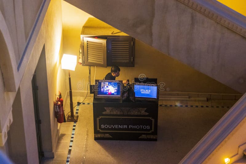 Dubai, UAE 10.28.2022 Souvenir Photo Booth in Downtown. Outdoors