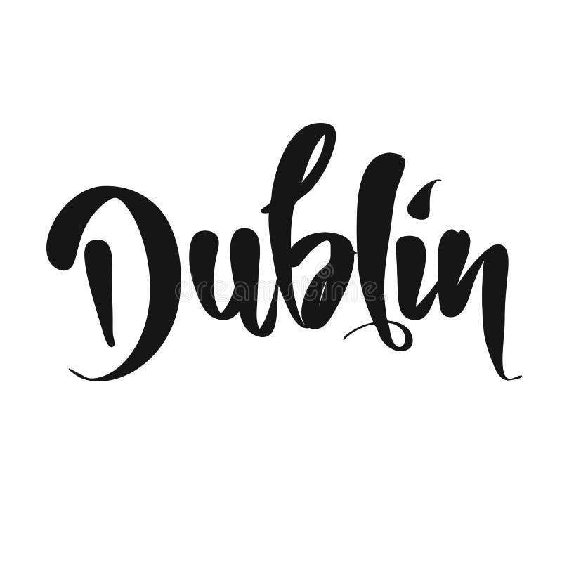 Dublin Calligraphic Lettering Stock Vector Illustration of dots