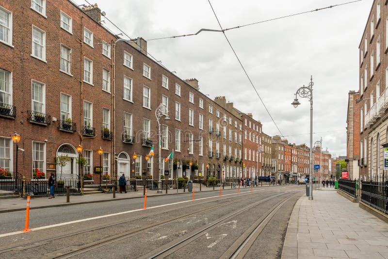 The View of Harcourt Street in Dublin, Ireland. Editorial Stock Image