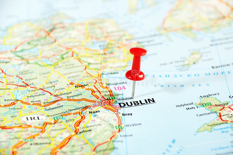 Dublin Ireland ,United Kingdom map and pin - Travel concept