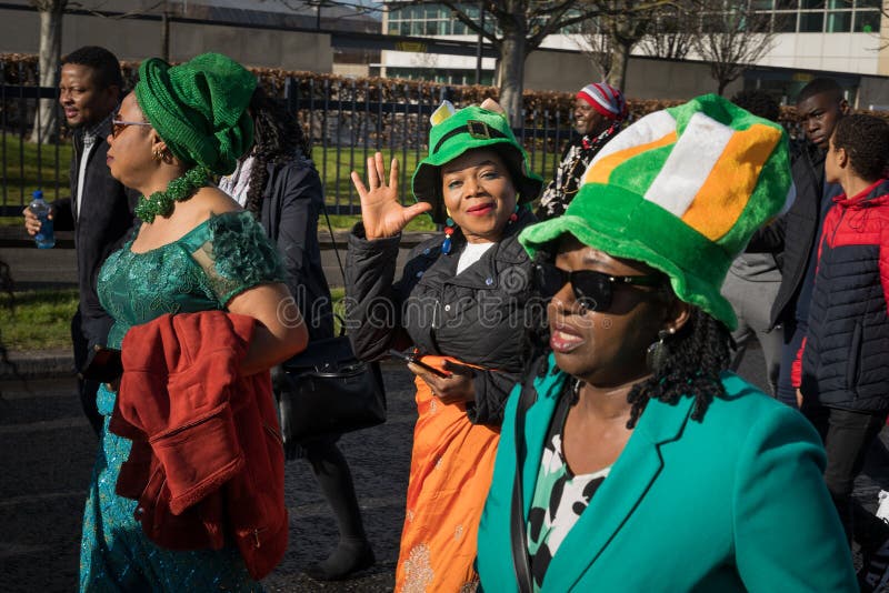 Dublin, Irlandia 17 Marzec 2019 St Patrics dnia parada obraz royalty free Dublin, Irlandia 17 Marzec 2019 St Patrics dnia parada obraz royalty free