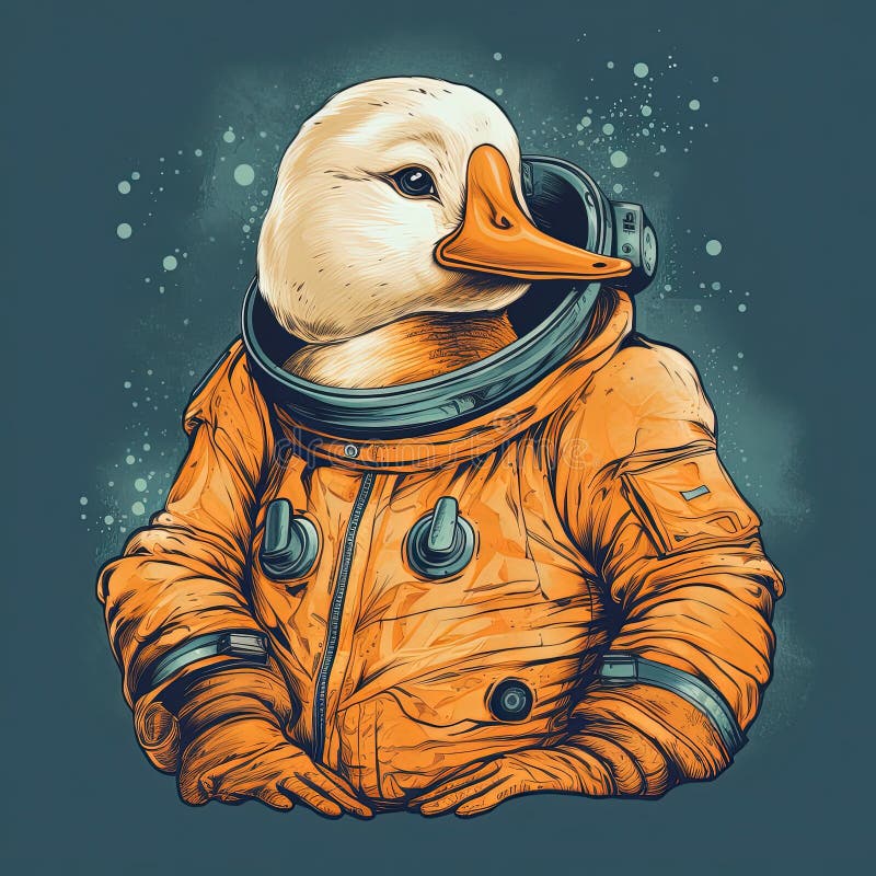 Duck Astronaut Wearing Space Suit, in Space. Generative AI Stock ...