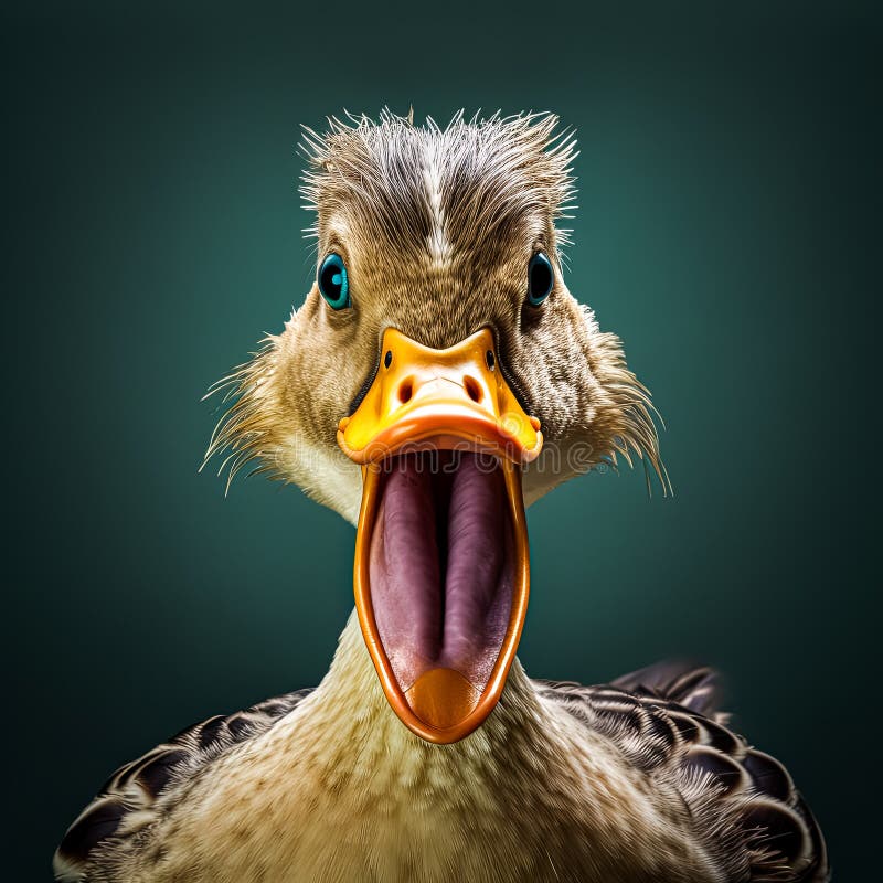 A Duck with a Big Mouth is Staring at the Camera Stock Photo Image of