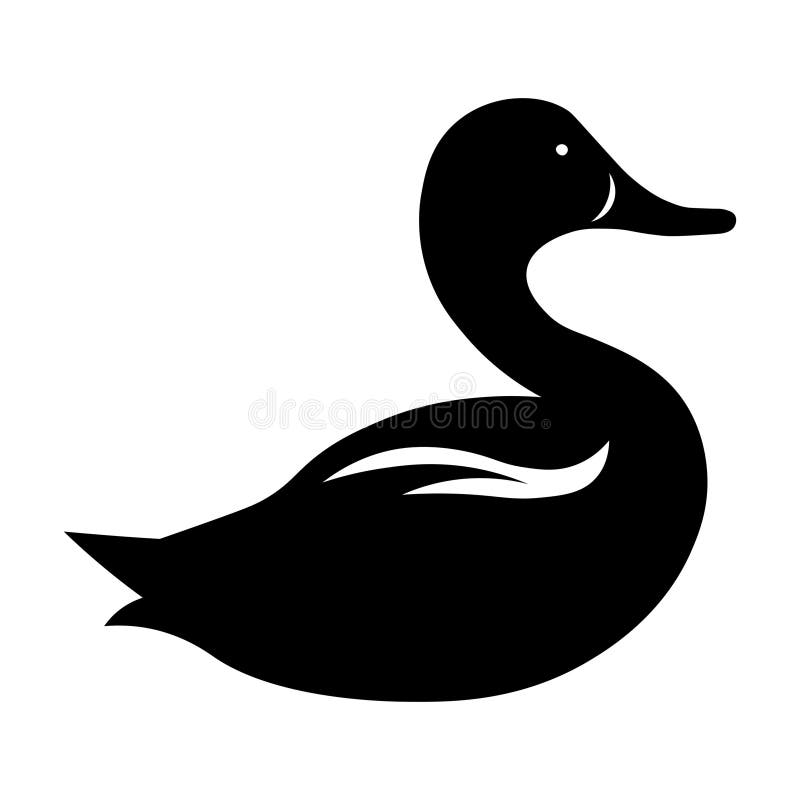 Duck black vector icon on white background royalty free illustration
