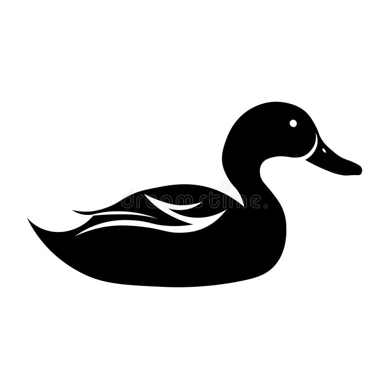 Duck black vector icon on white background stock illustration