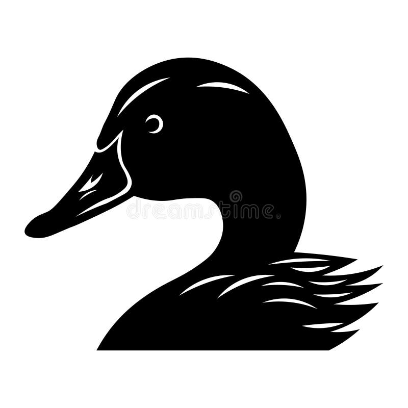 Duck black vector icon on white background vector illustration