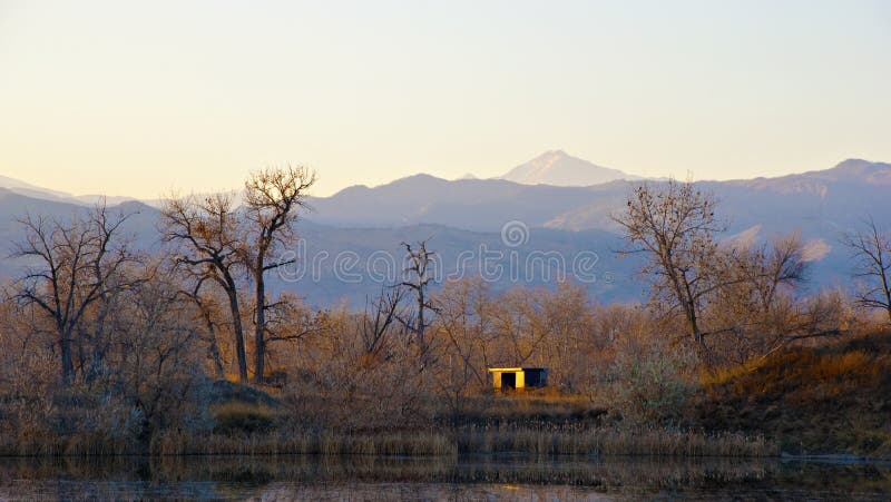 Duck Blind by a Lake stock photos