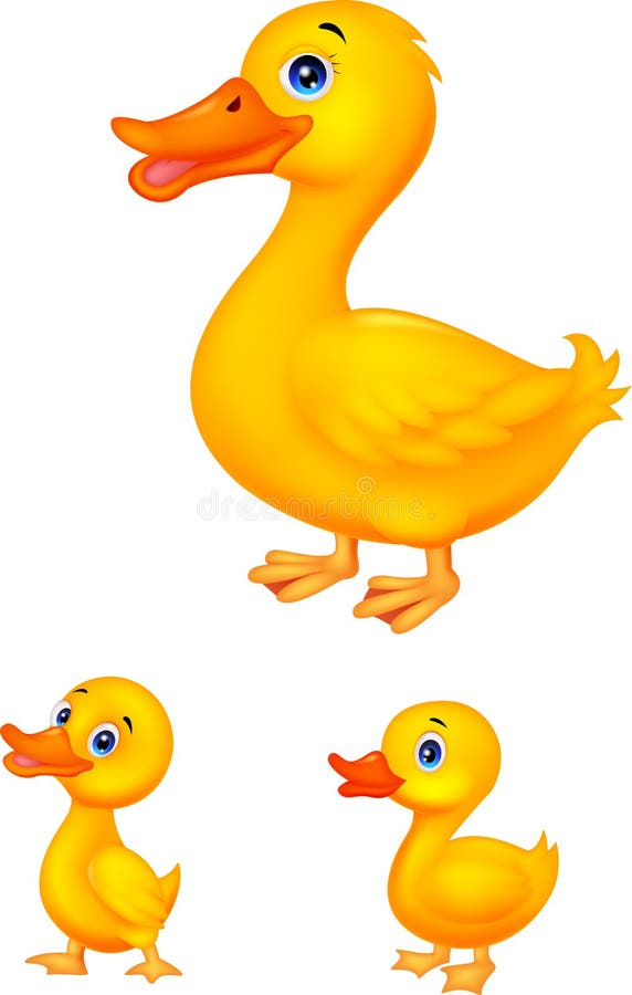 Illustration of Duck family cartoon