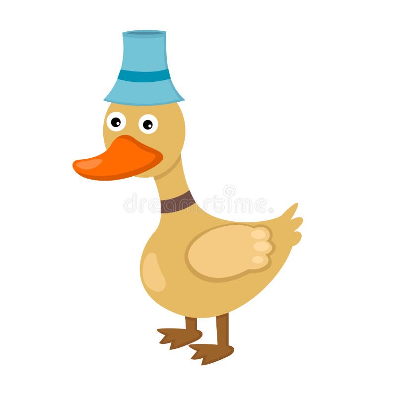 Illustration of duck on white background.vector